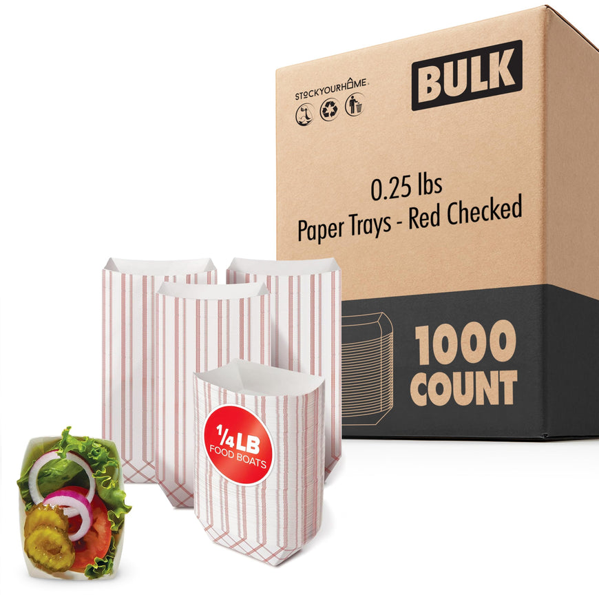 Paper Trays - Red Checked - 0.25 lbs - 1000 Pack