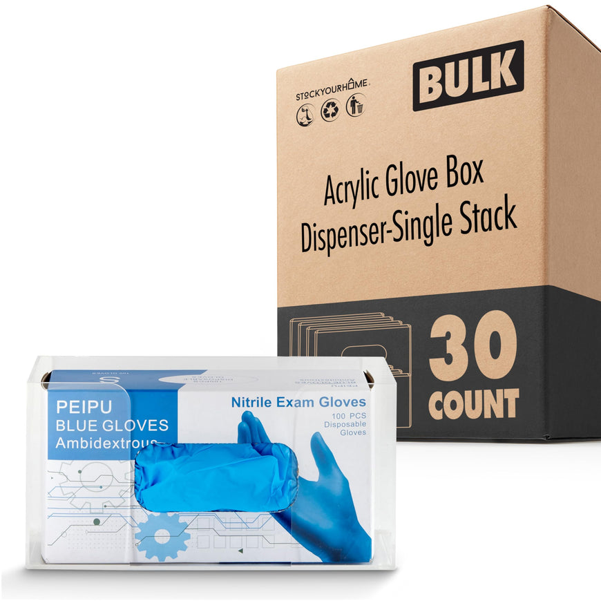 Acrylic Glove Box Dispenser - Single Stack 30 Pack