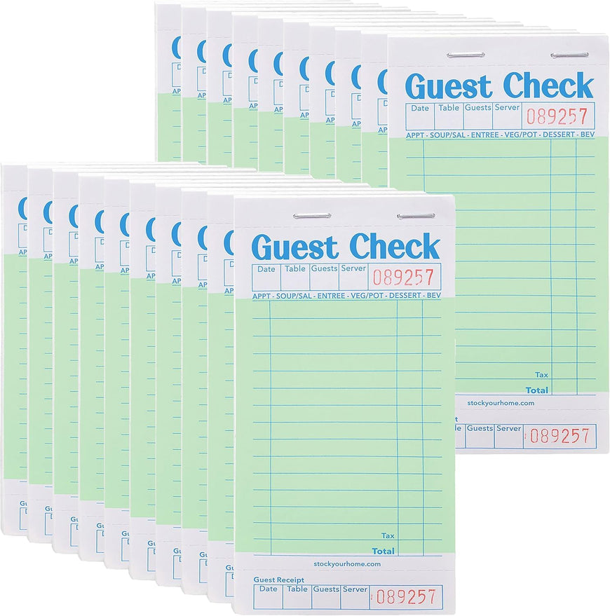 Guest Check Pad - Green (160 Pack)