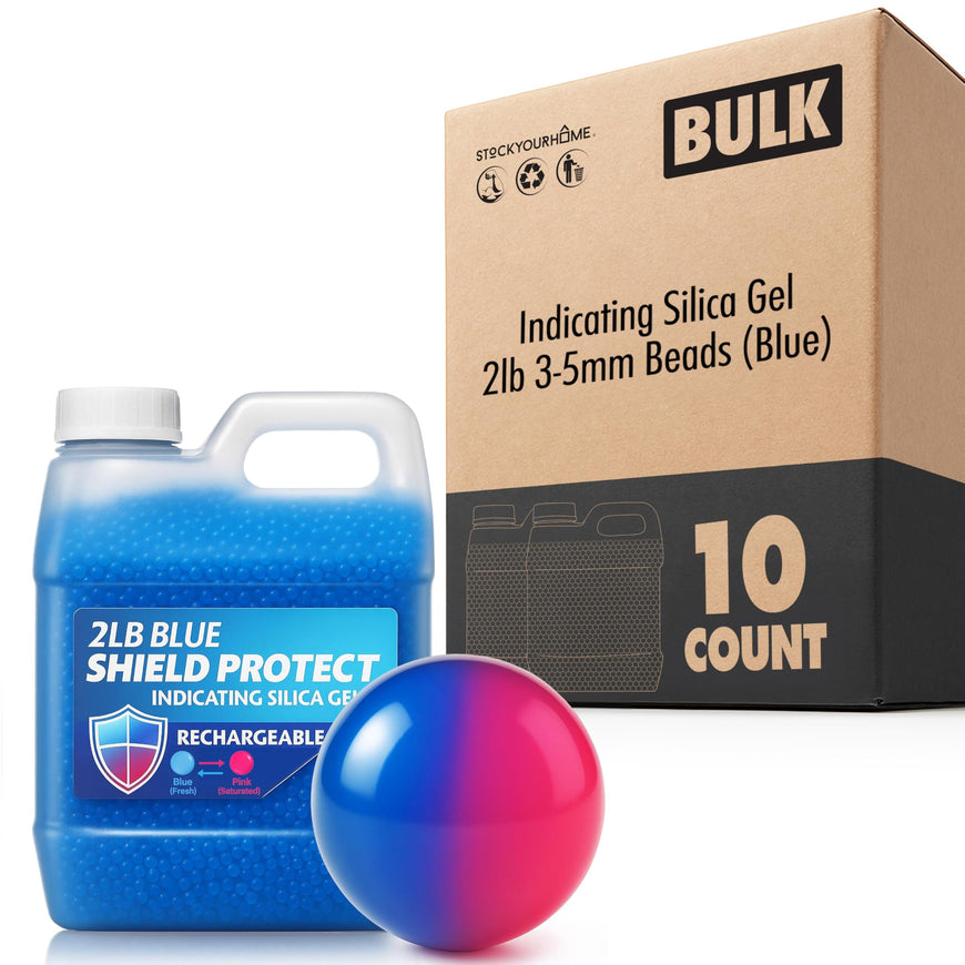 Indicating Silica Gel 2lb 3-5mm Beads (Blue) 10 Pack