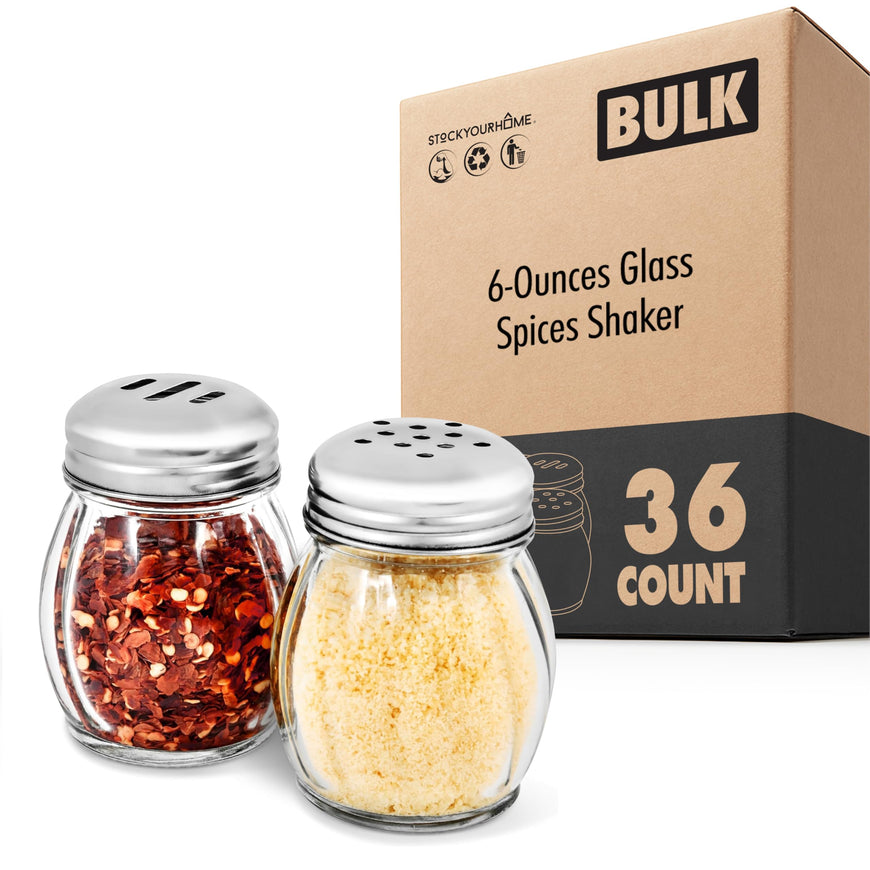 6-Ounces Glass Spices Shaker 36 Pack