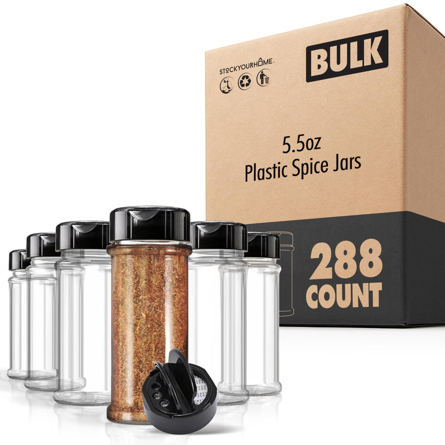 Plastic Spice Jars - 5.5oz (288 Pack)