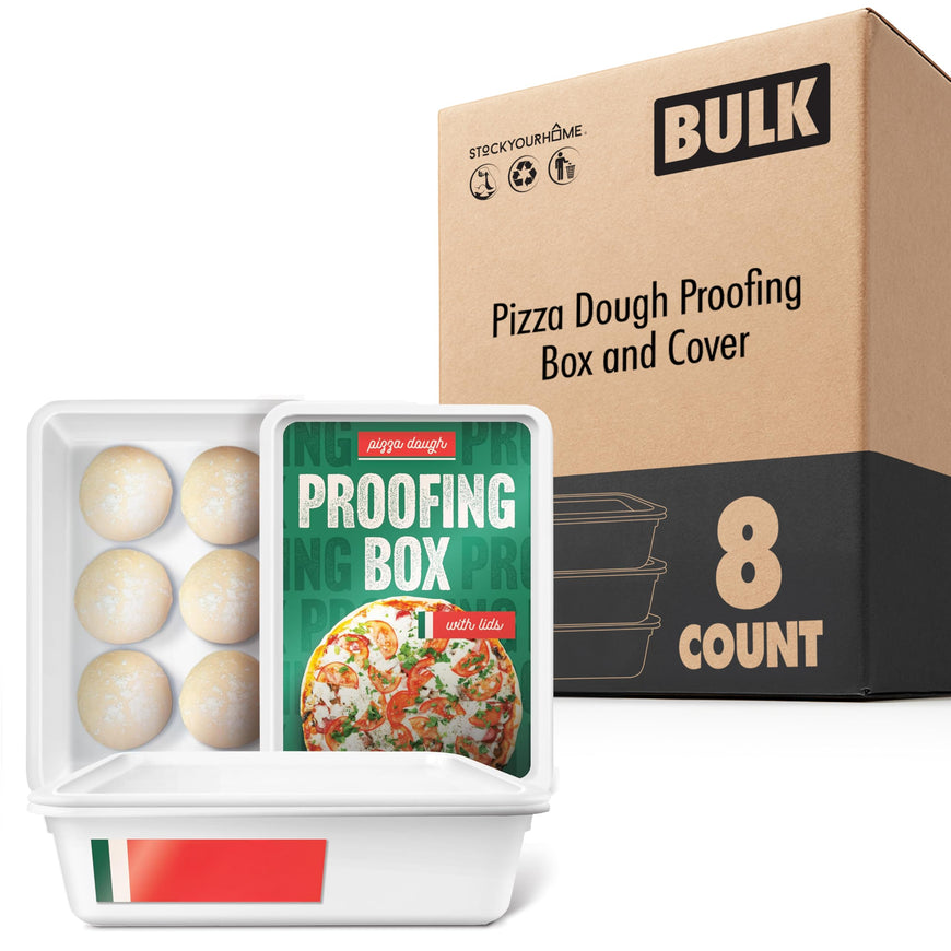 Pizza Dough Proofing Box and Cover (8 Pack)