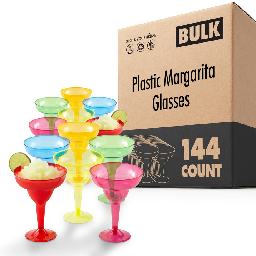 Plastic Margarita Glasses (144 Pack)