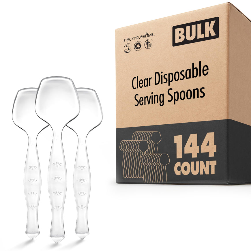 Clear Disposable Serving Spoons 144 Pack