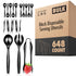 Black Disposable Serving Utensils 648 Pack