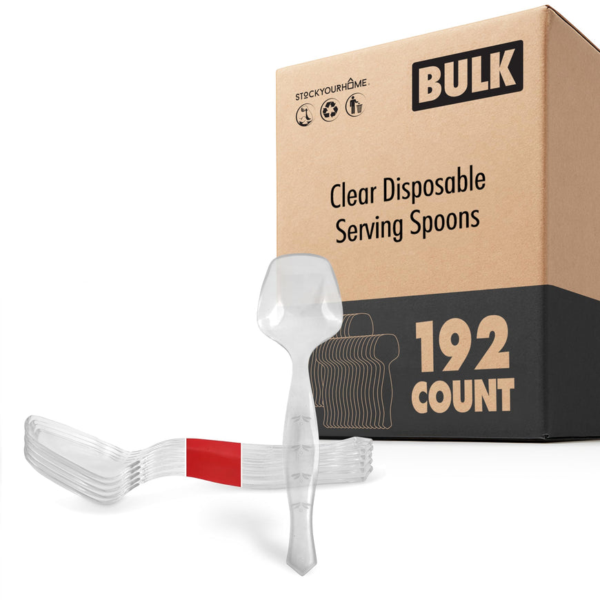 Clear Disposable Serving Spoons (192 Pack)