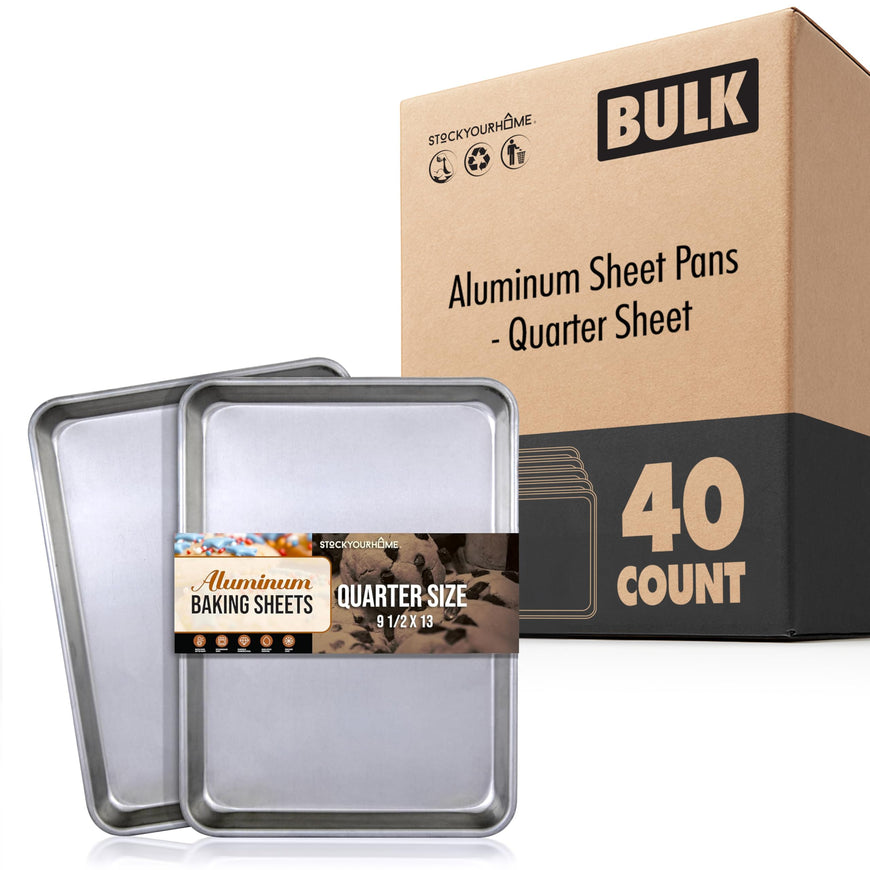 Aluminum Sheet Pans - Quarter Sheet (40 Pack)