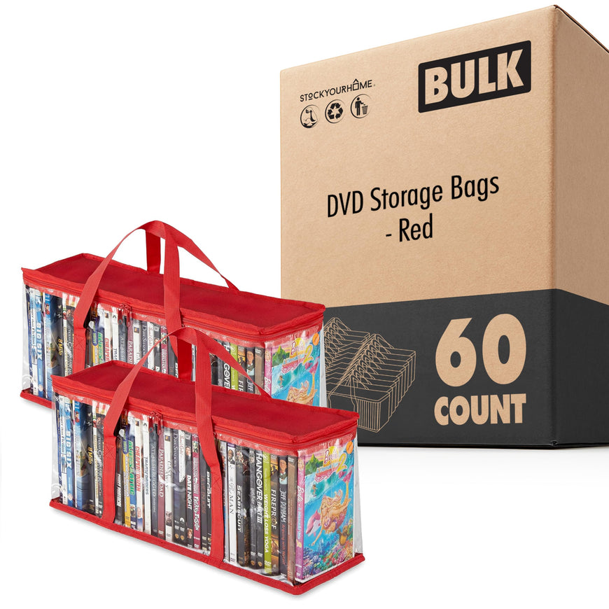 DVD Storage Bags - Red (60 Pack)