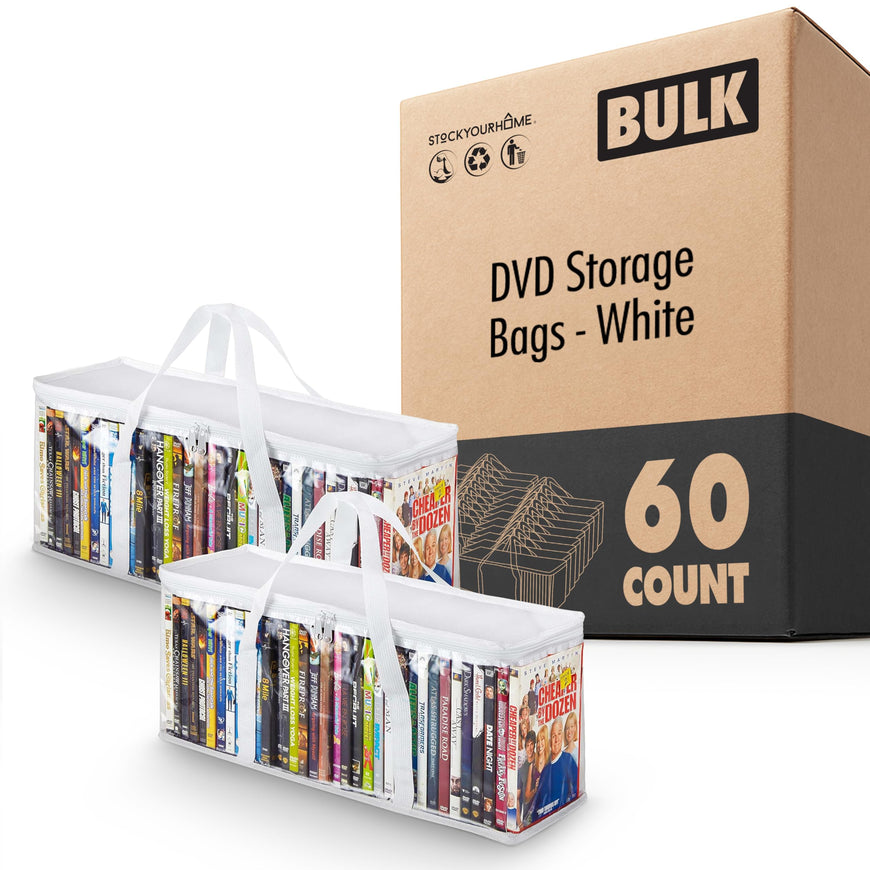 DVD Storage Bags - White (60 Pack)
