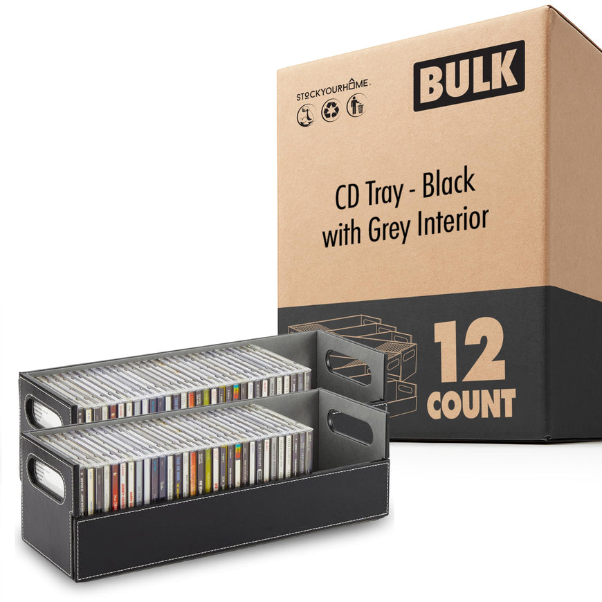 CD Tray - Black with Grey Interior (12 pack)
