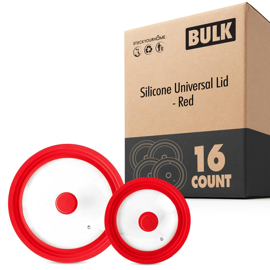 Silicone Universal Lid - Red (Set of 16)