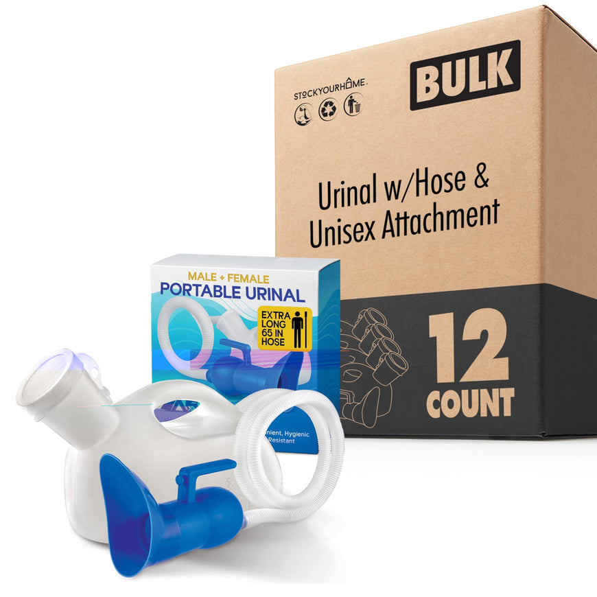 Urinal w/ Hose & Unisex Attachment 12 Pack