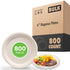 6" Bagasse Plates (800 Pack)