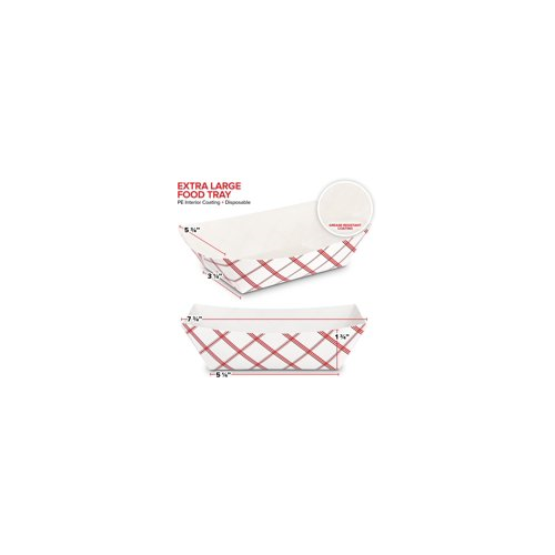 Paper Trays - Red Checked - 3 lbs - 1000 Pack