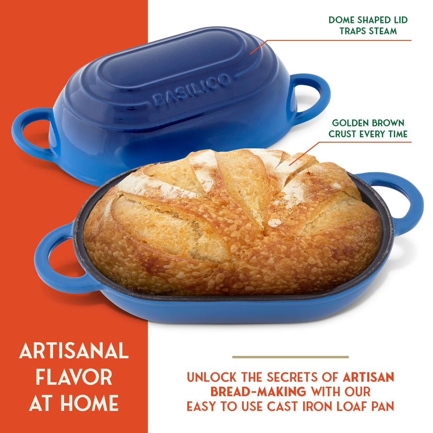 Bread Cast Iron Dutch Oven(Blue) 2 Count
