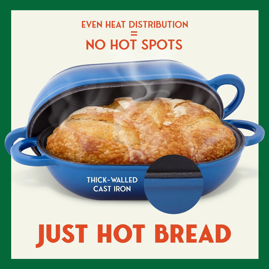 Bread Cast Iron Dutch Oven(Blue) 2 Count