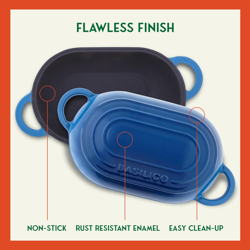 Bread Cast Iron Dutch Oven(Blue) 2 Count