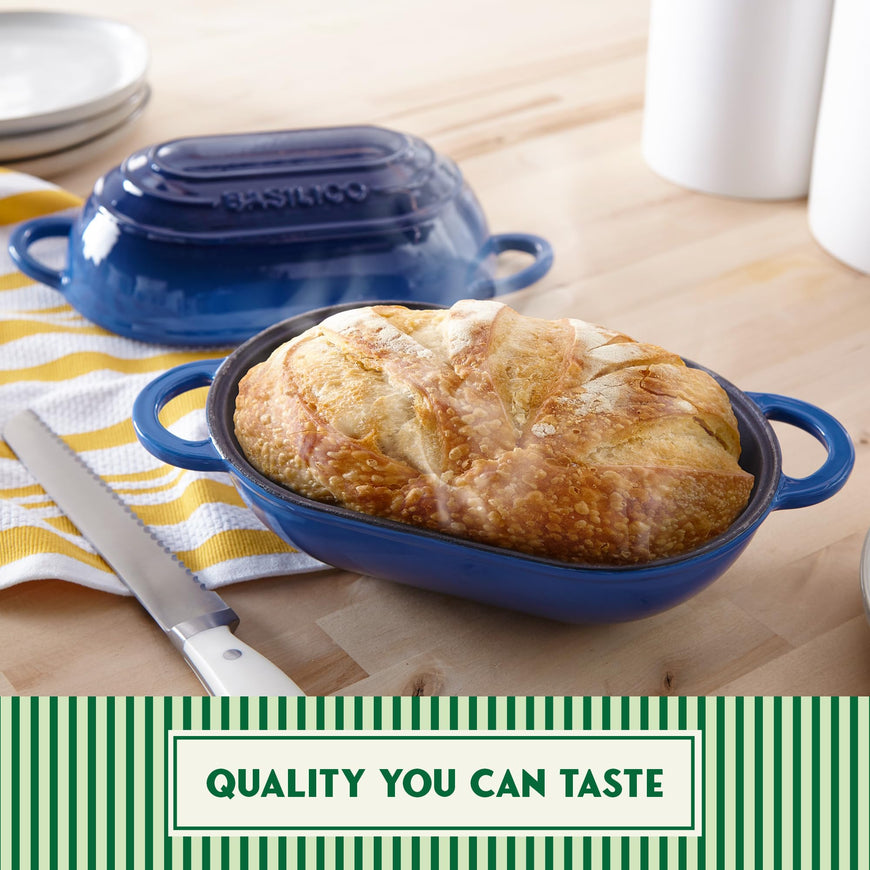 Bread Cast Iron Dutch Oven(Blue) 2 Count