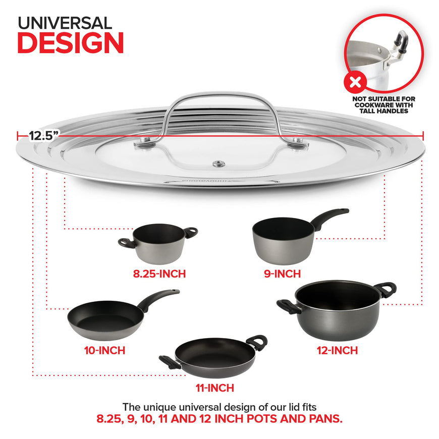 Universal Lid - Stainless Steel 8 Pack