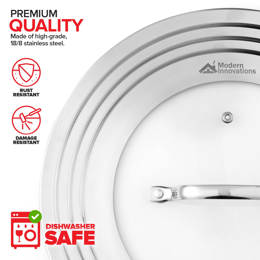 Universal Lid - Stainless Steel 8 Pack