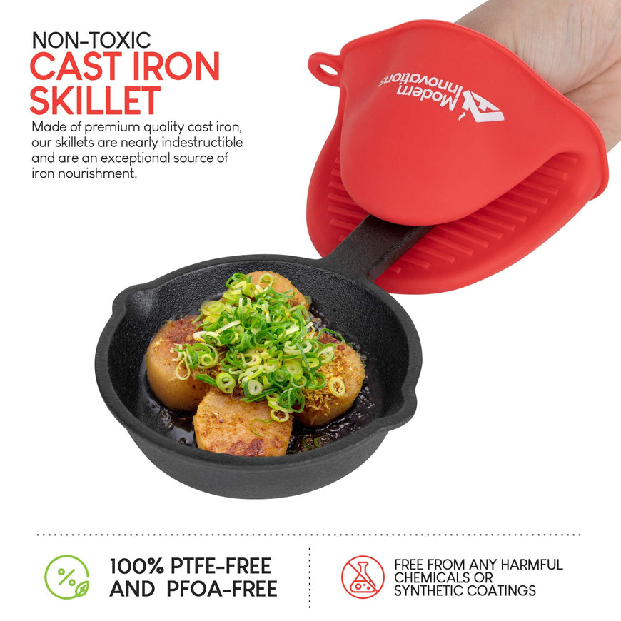 Mini Cast Iron Skillet with Mitt (48ct)