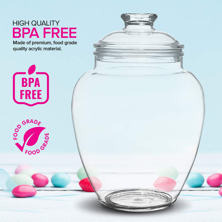 Acrylic Candy Jar - 128 Oz 6 Pack
