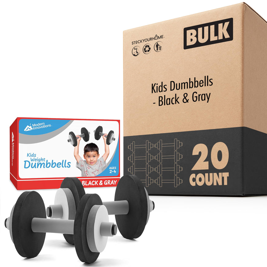 Kids Dumbbells - Black & Gray (20 Pack)