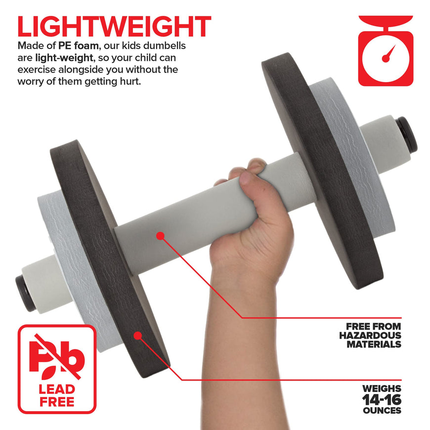 Kids Dumbbells - Black & Gray (20 Pack)
