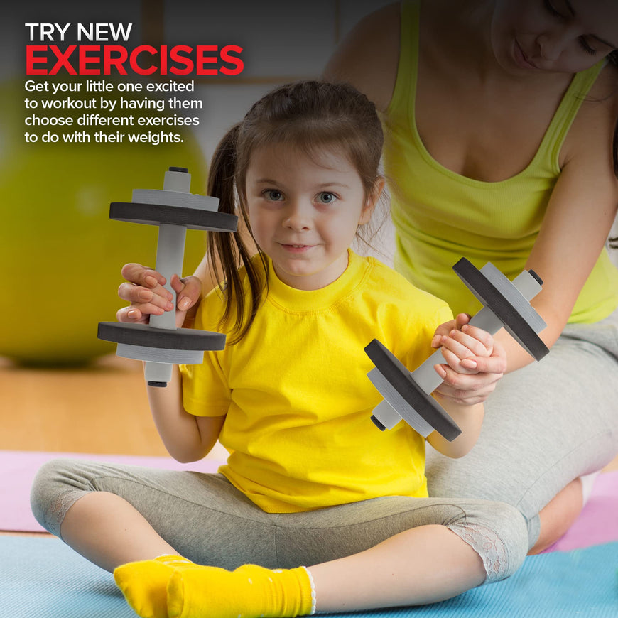Kids Dumbbells - Black & Gray (20 Pack)