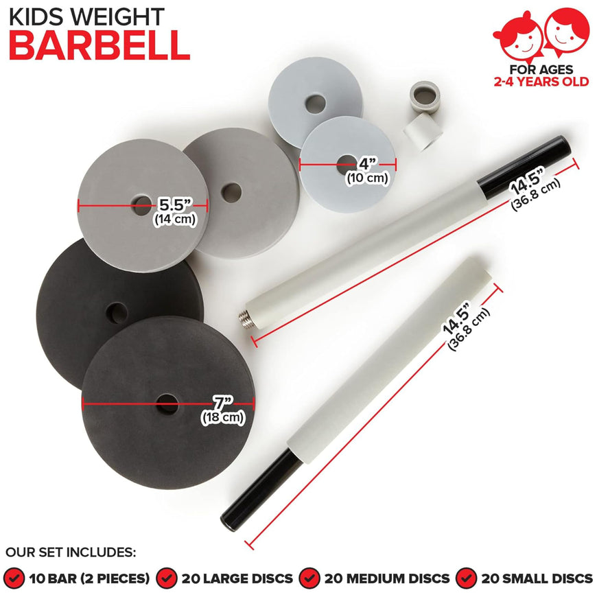 Barbell Set - Black and Grey 10 Pack