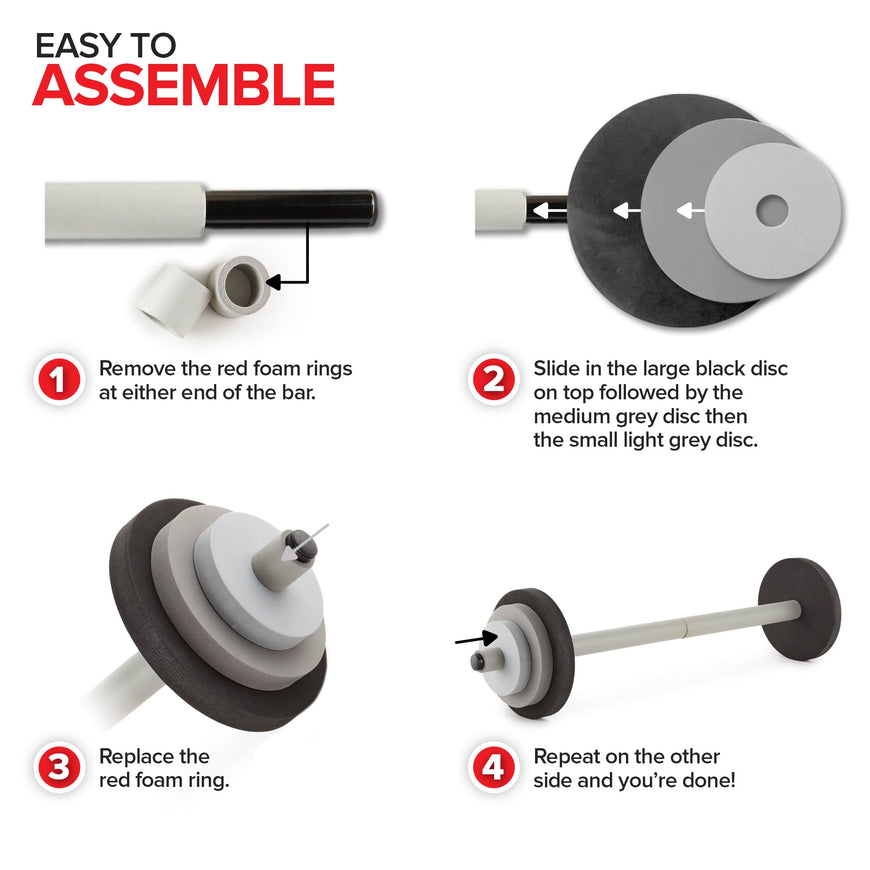 Barbell Set - Black and Grey 10 Pack