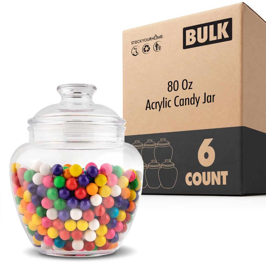 Acrylic Candy Jar - 80 Oz 6 Pack