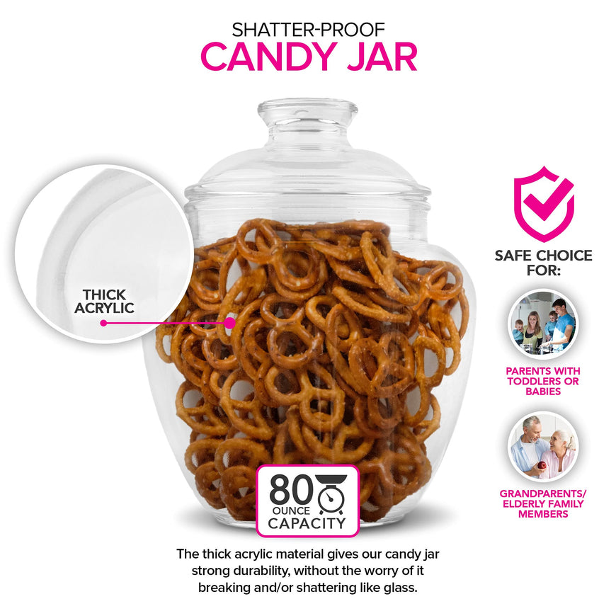 Acrylic Candy Jar - 80 Oz 6 Pack