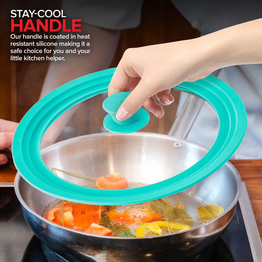 Silicone Universal Lid - Turquoise (Set of 16)