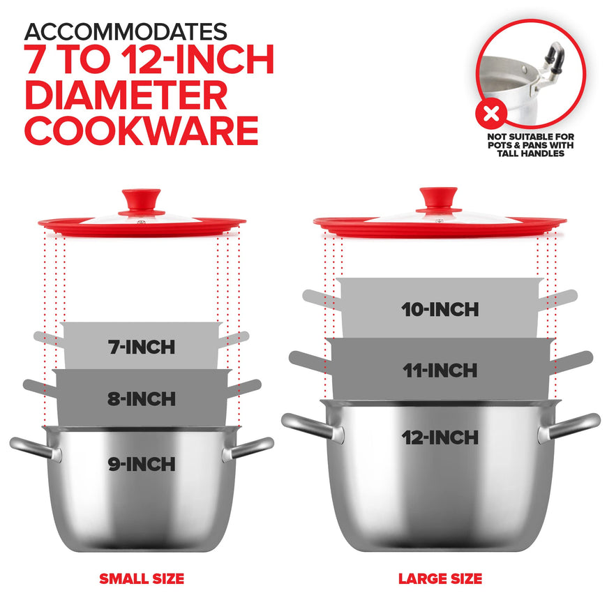 Silicone Universal Lid - Red (Set of 16)