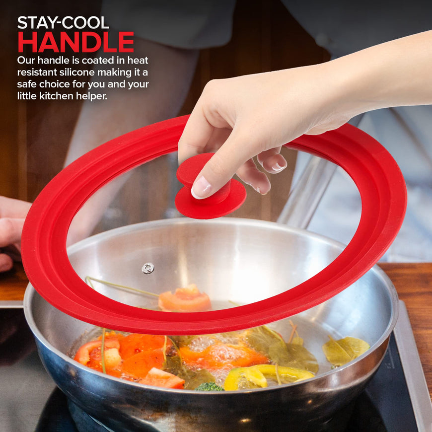Silicone Universal Lid - Red (Set of 16)