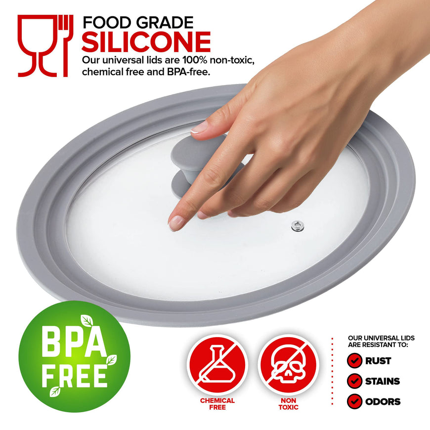Silicone Universal Lid - Gray (Set of 16)