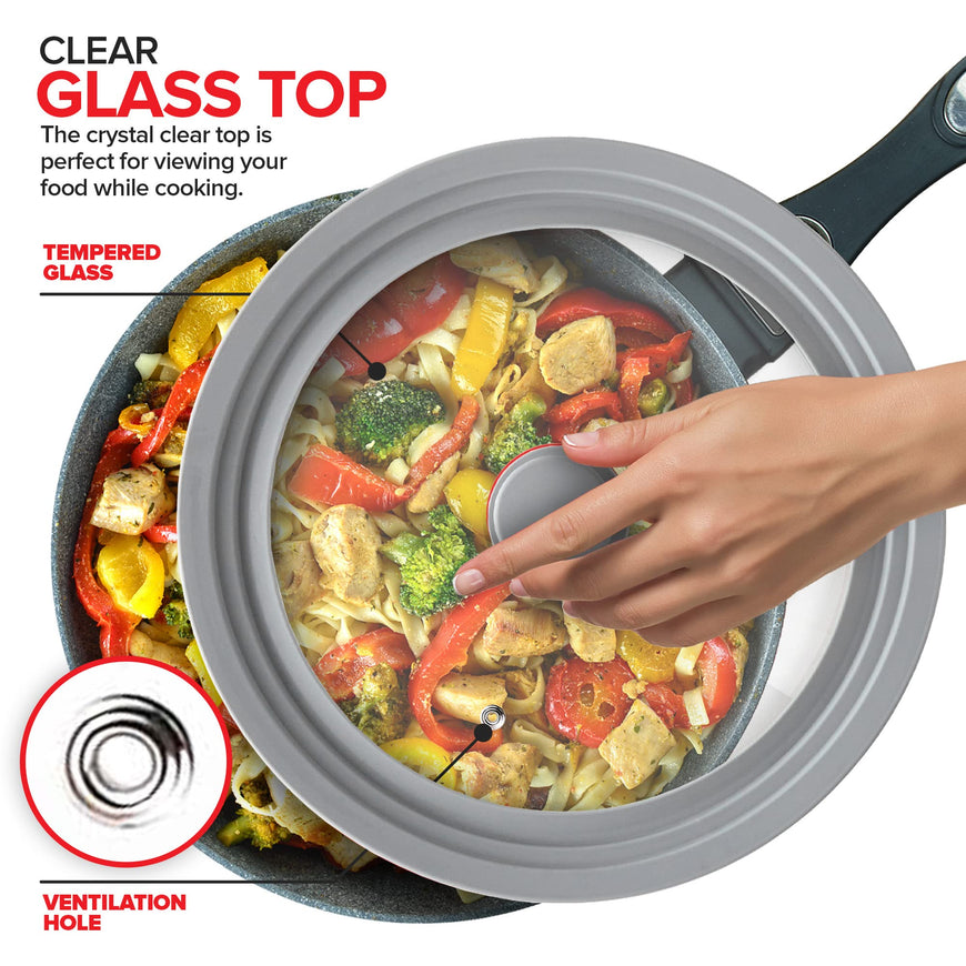 Silicone Universal Lid - Gray (Set of 16)