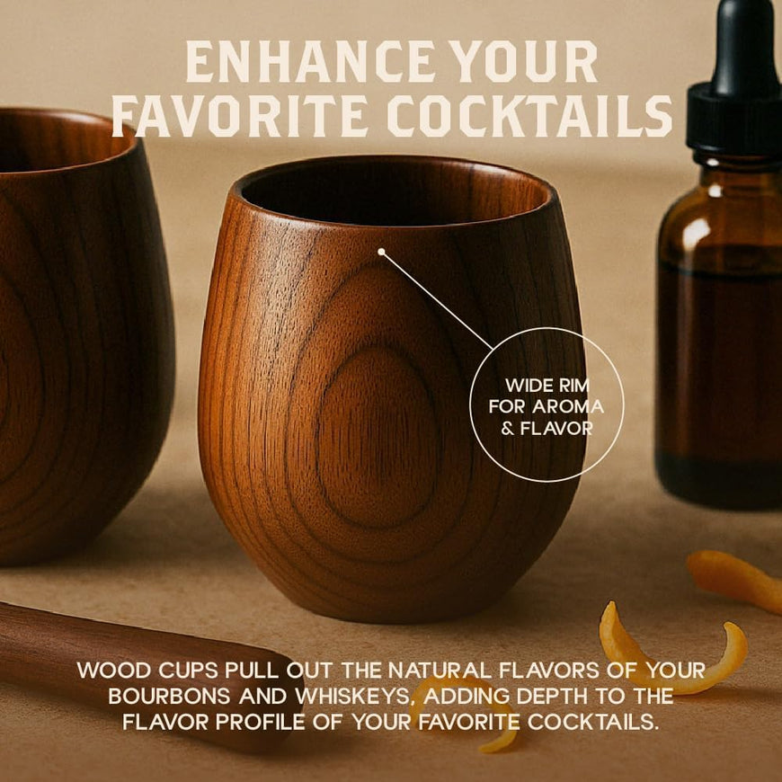 Oak Whiskey Cups 10oz (100 Pack)