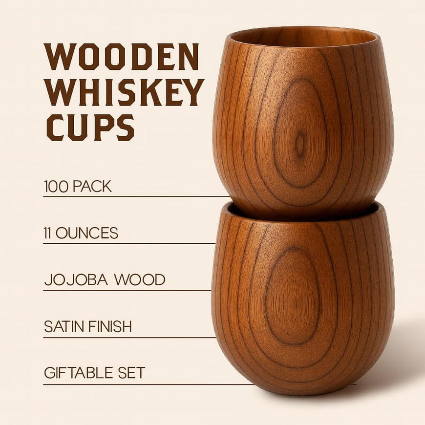 Oak Whiskey Cups 10oz (100 Pack)