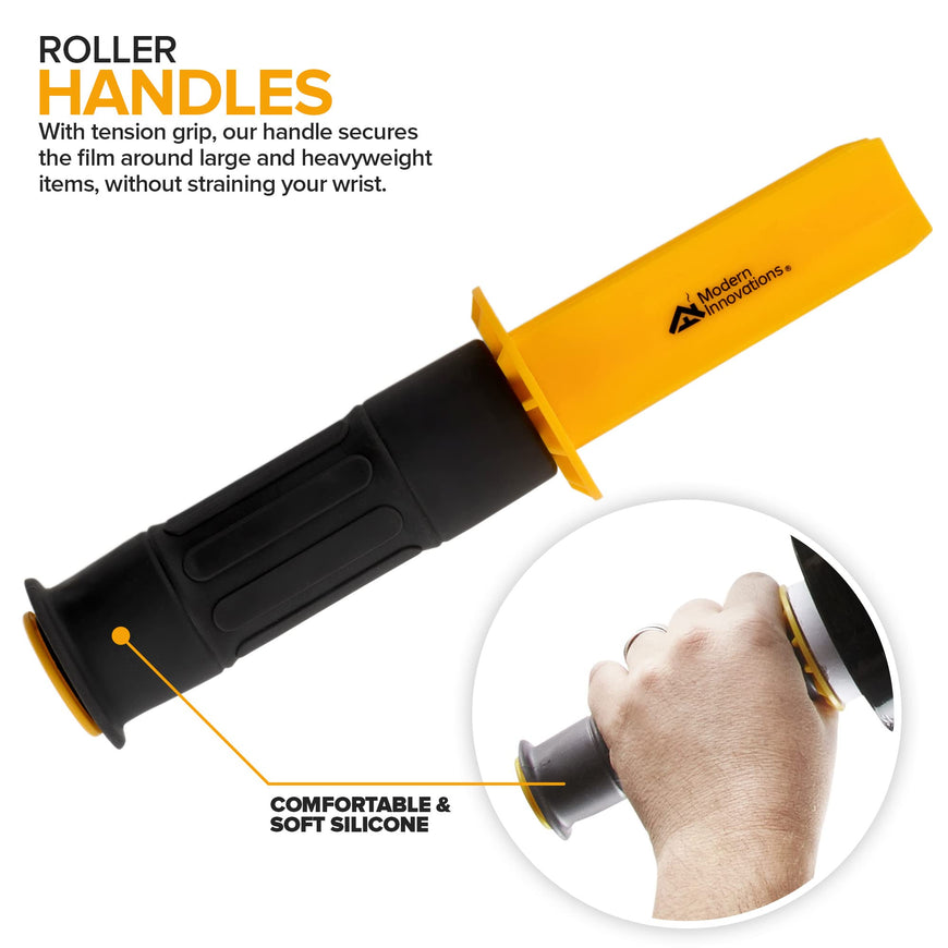 1,000 ft Stretch Film Roll with Handles - Black (6 Pack)