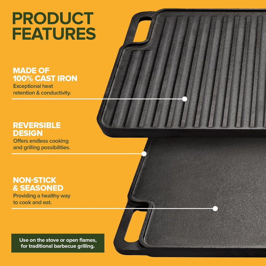 Cast Iron Reversible Griddle 4 Pack