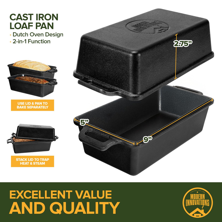 2 in 1 Cast Iron Bread Pan 4 Pack