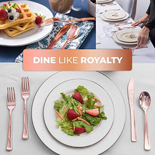 Plastic Rose Gold Forks 1500 Count