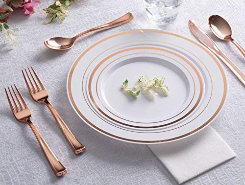 Plastic Rose Gold Forks 1500 Count