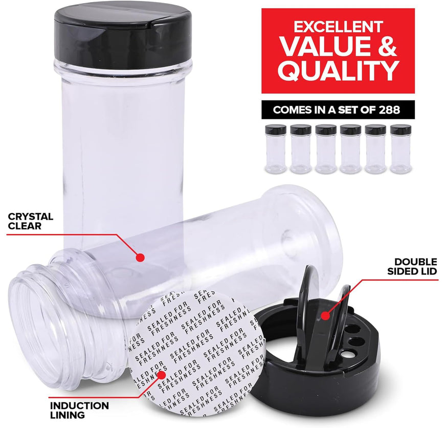 Plastic Spice Jars - 5.5oz (288 Pack)