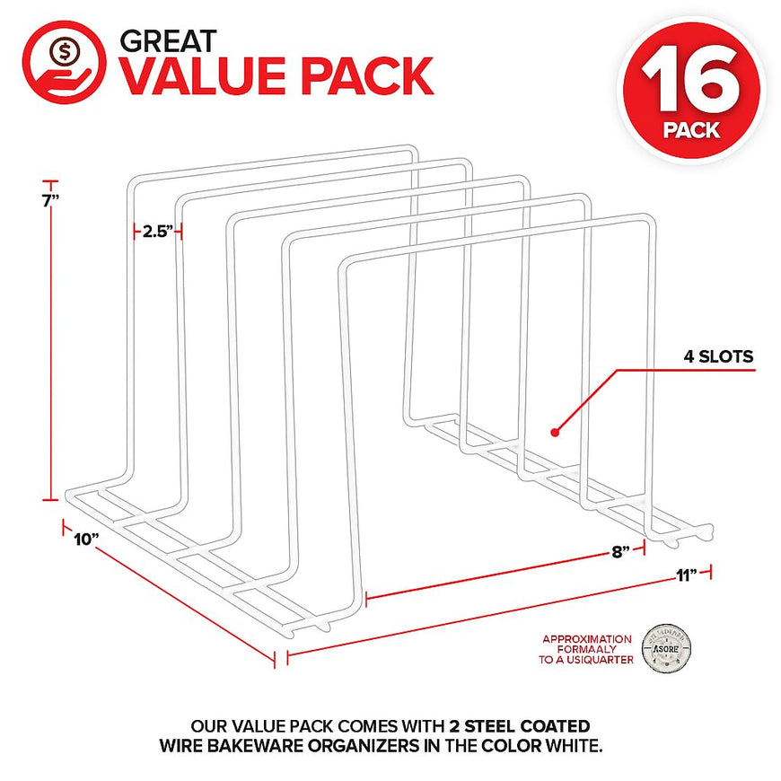 White Bakeware Organizer (16 Pack)