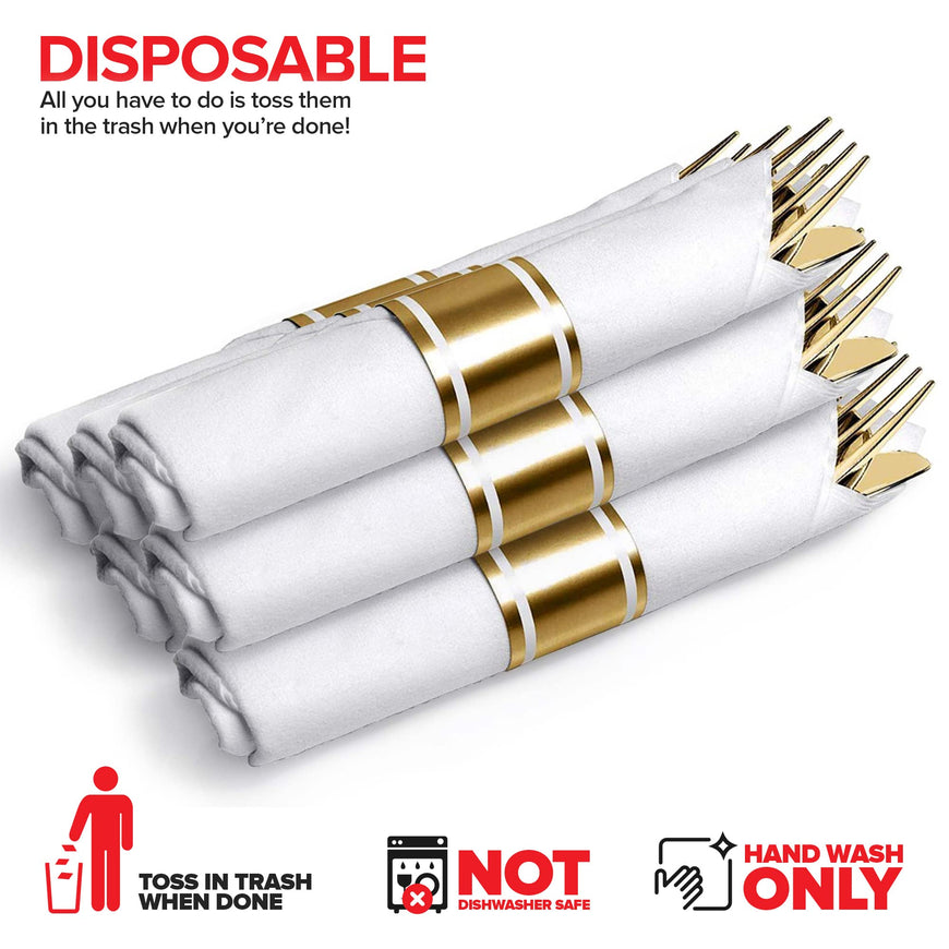 Pre-Rolled Cutlery - Gold (200 Pack)