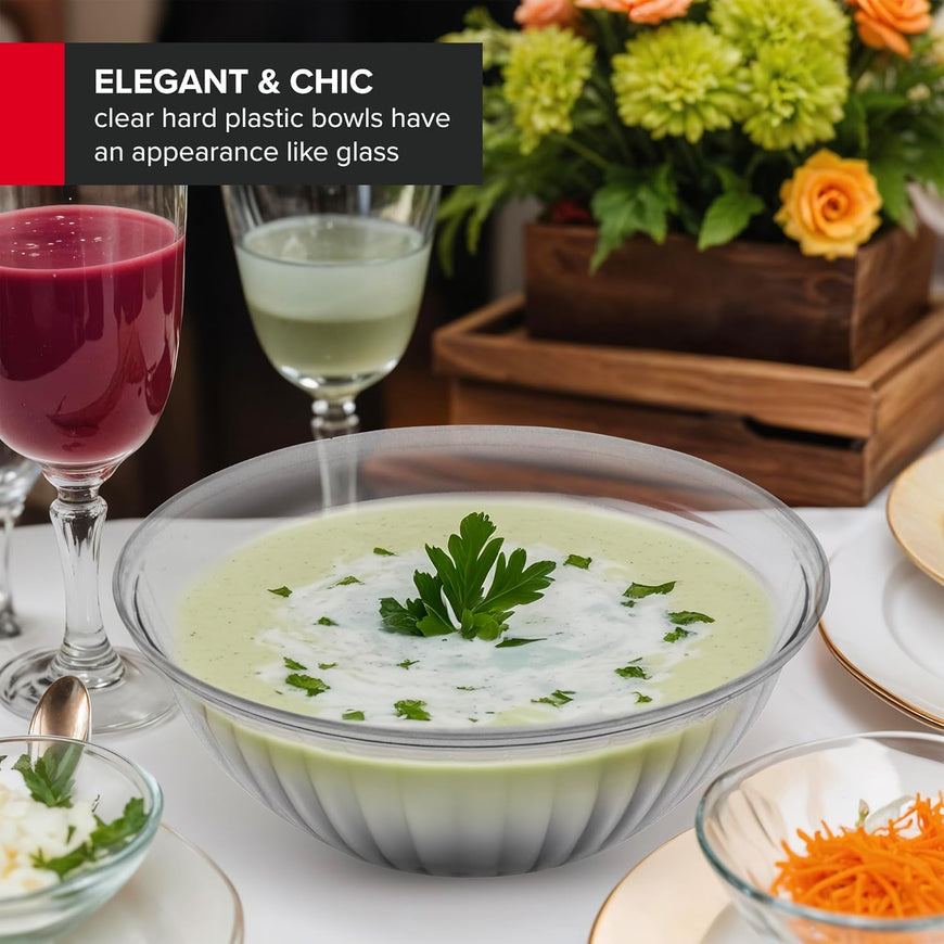 48 oz. Clear Plastic Serving Bowl - 48 count